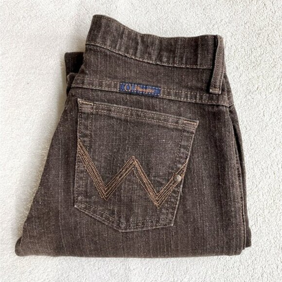 Wrangler Q Baby Brown Mid Rise Straight Leg Jeans 4 - Picture 13 of 15